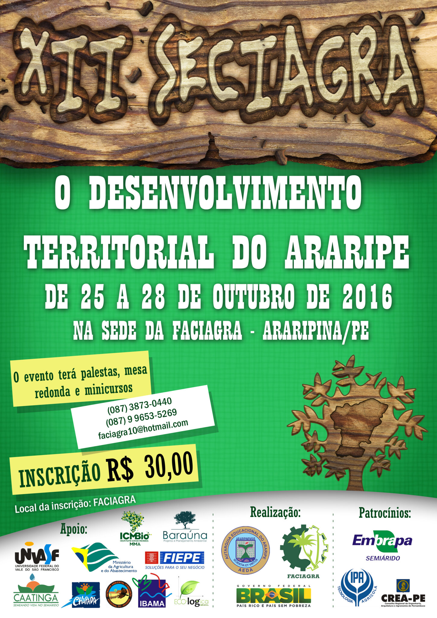 XII SECIAGRA será entre os dias 25 a 28 de outubro com tema Desenvolvimento Sustentável do Araripe