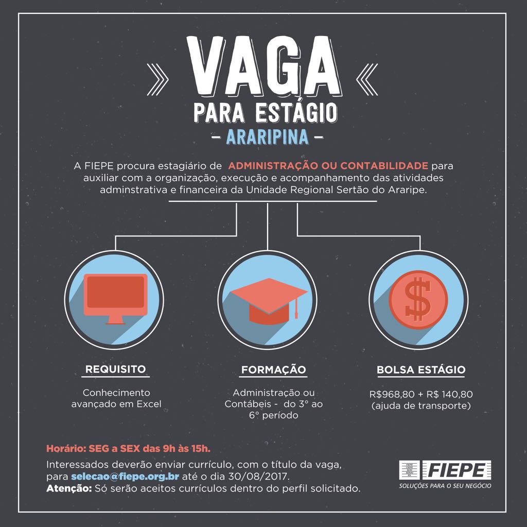 Oportunidade de estágio remunerado para alunos de Ciências Contábeis