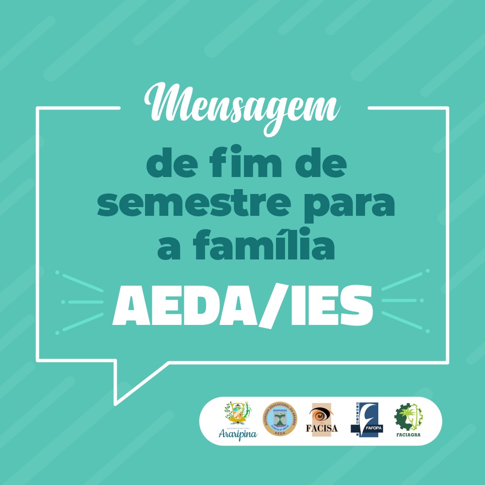 Mensagem de fim de semestre da AEDA