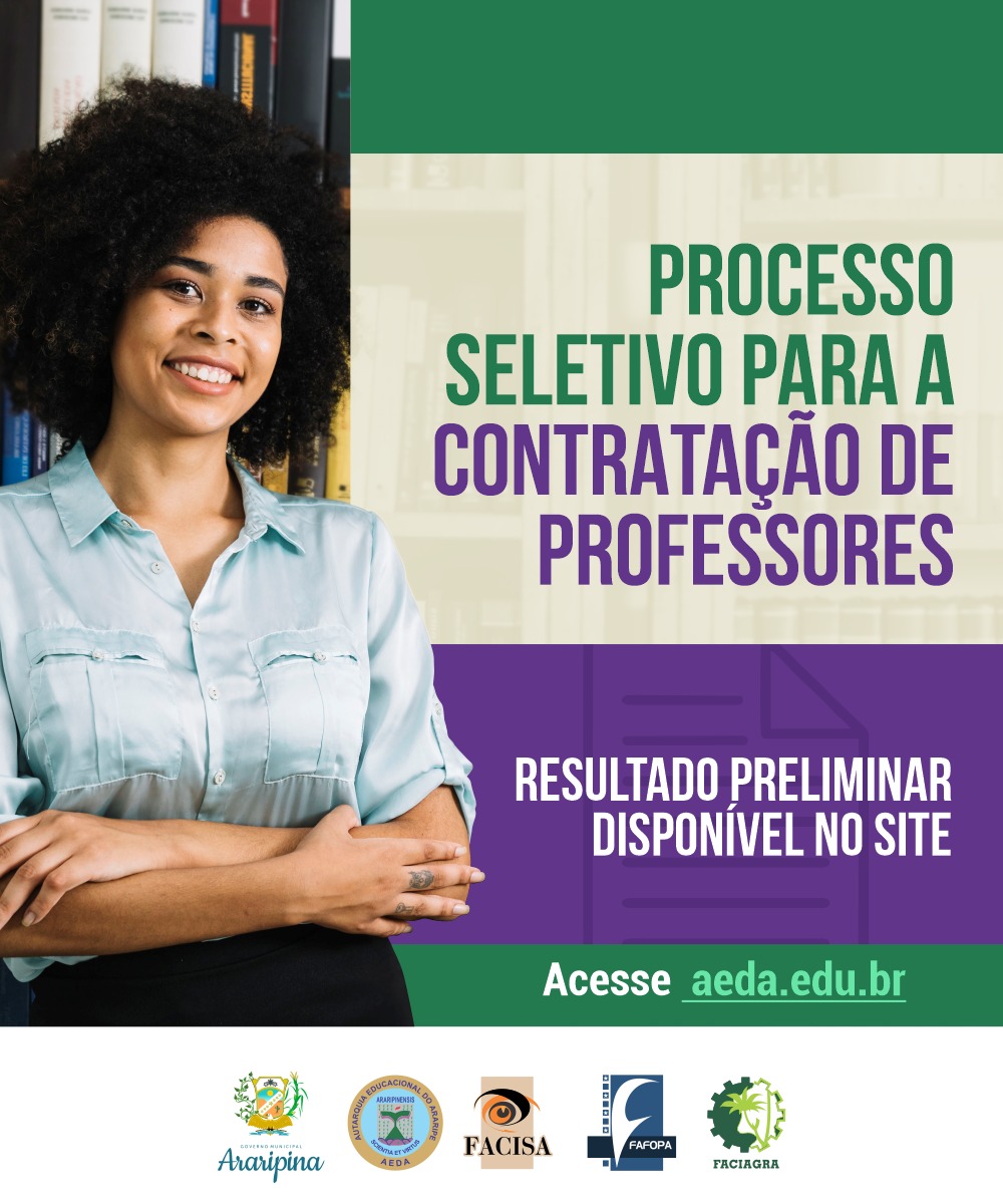 Resultado preliminar da Seleção Simplificada para contratação de professores da AEDA