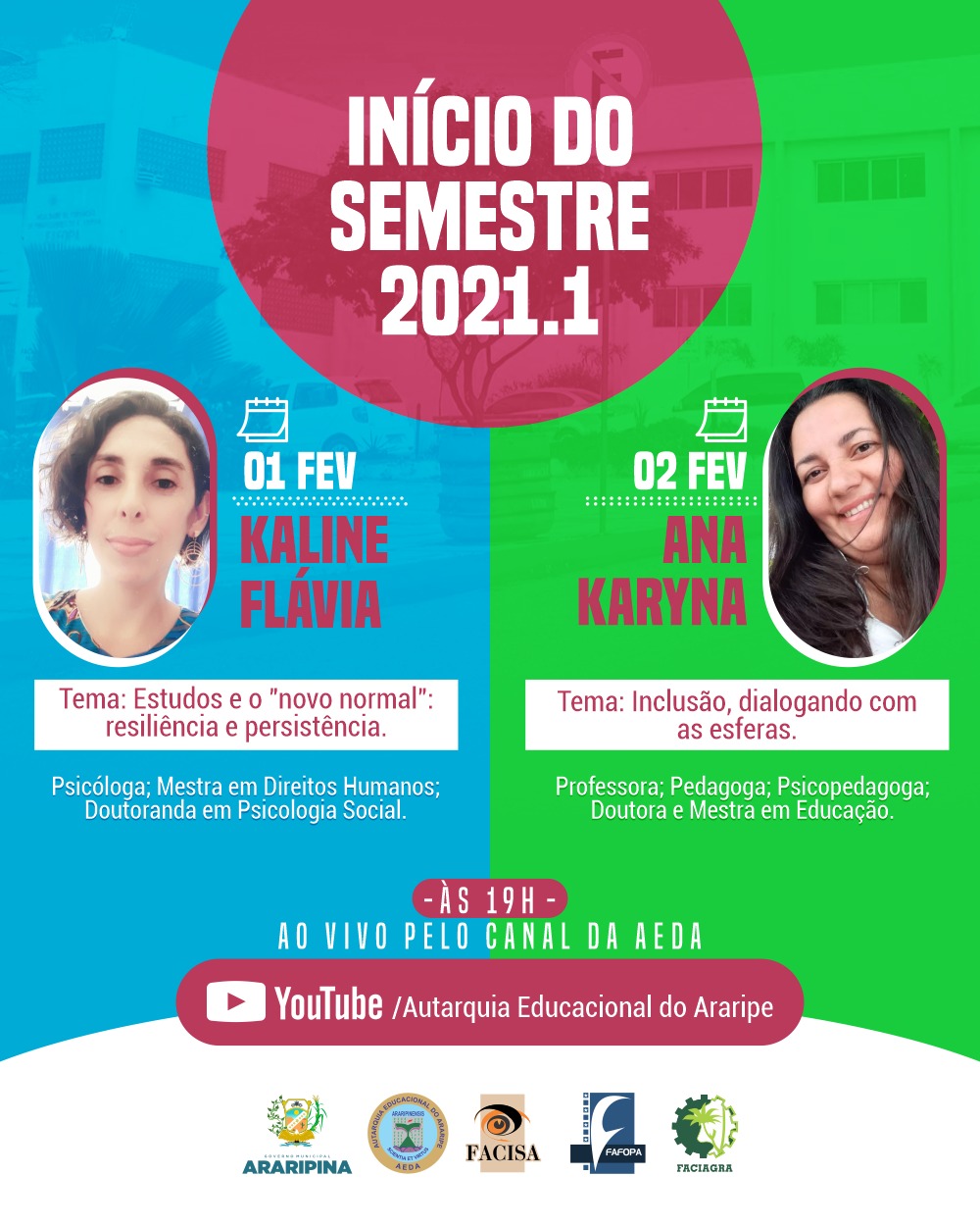 Confira as palestras que darão inicio ao semestre 2021.1