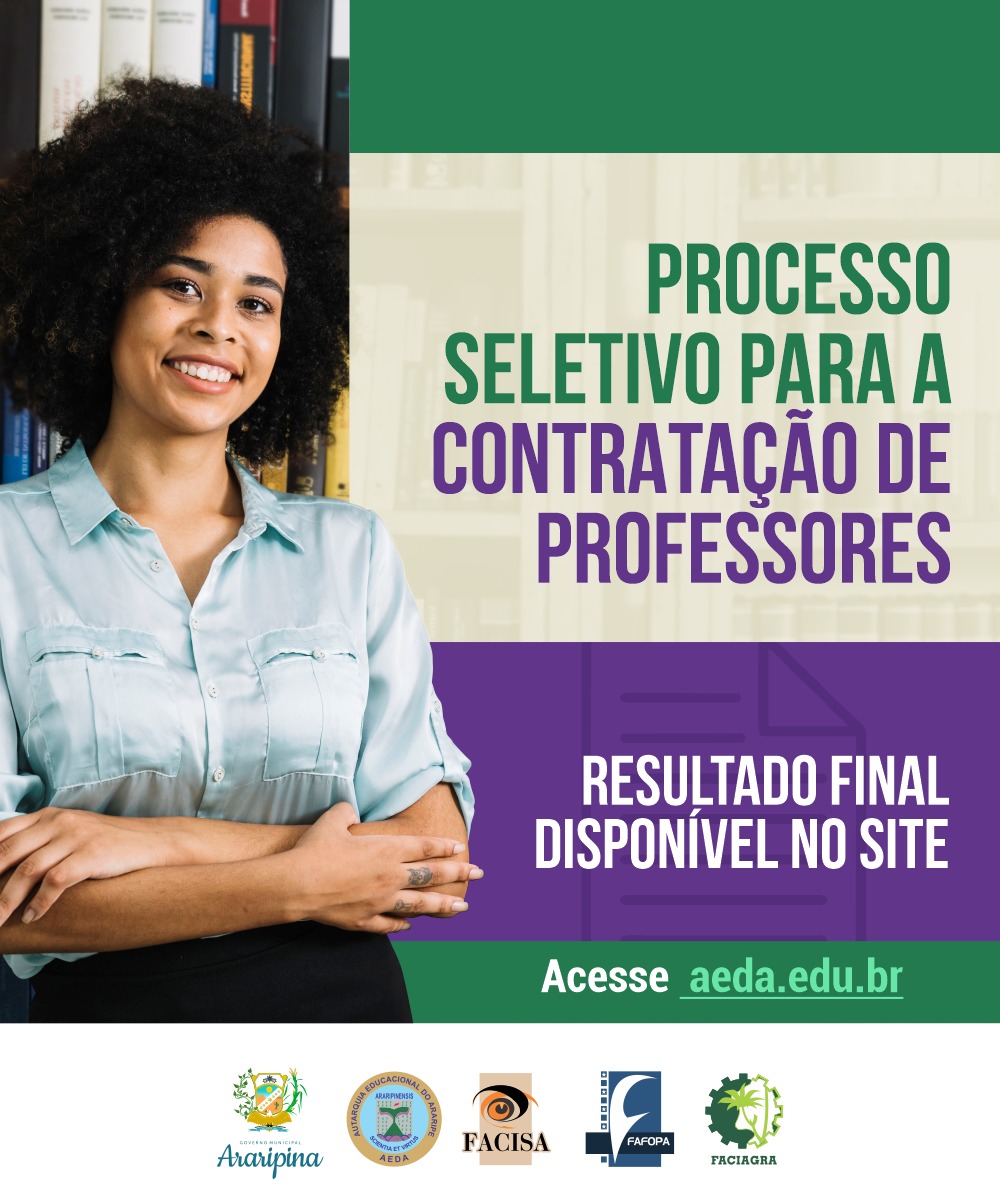 Resultado final da Seleção Simplificada para contratação de professores da AEDA