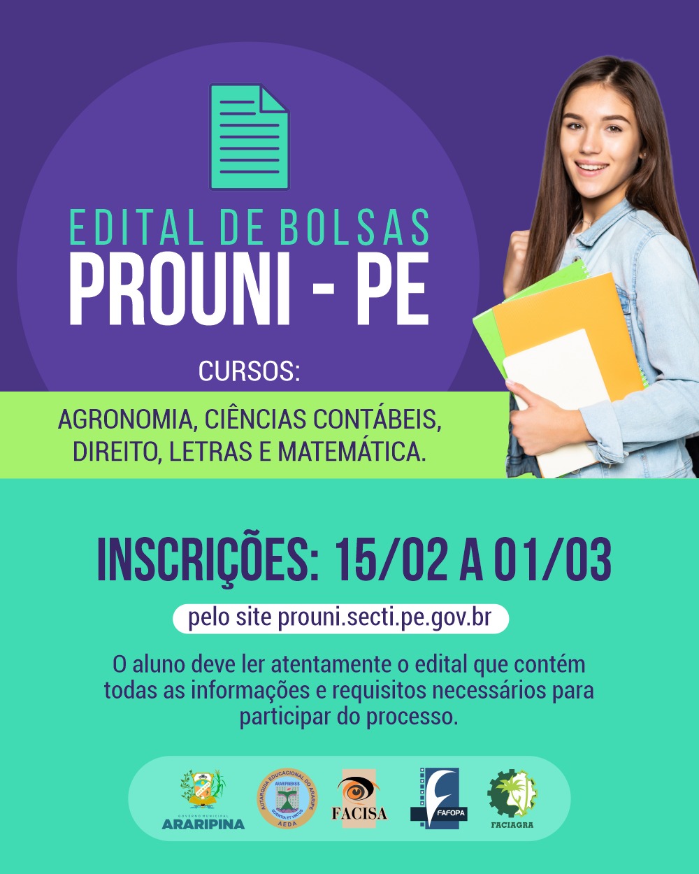PROUNI – PE lança edital de bolsas para alunos das IES