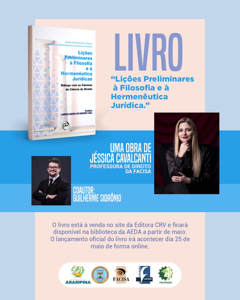 Professora da FACISA, Jéssica Cavalcanti lança livro “Lições Preliminares à Filosofia e à Hermenêutica Jurídica”