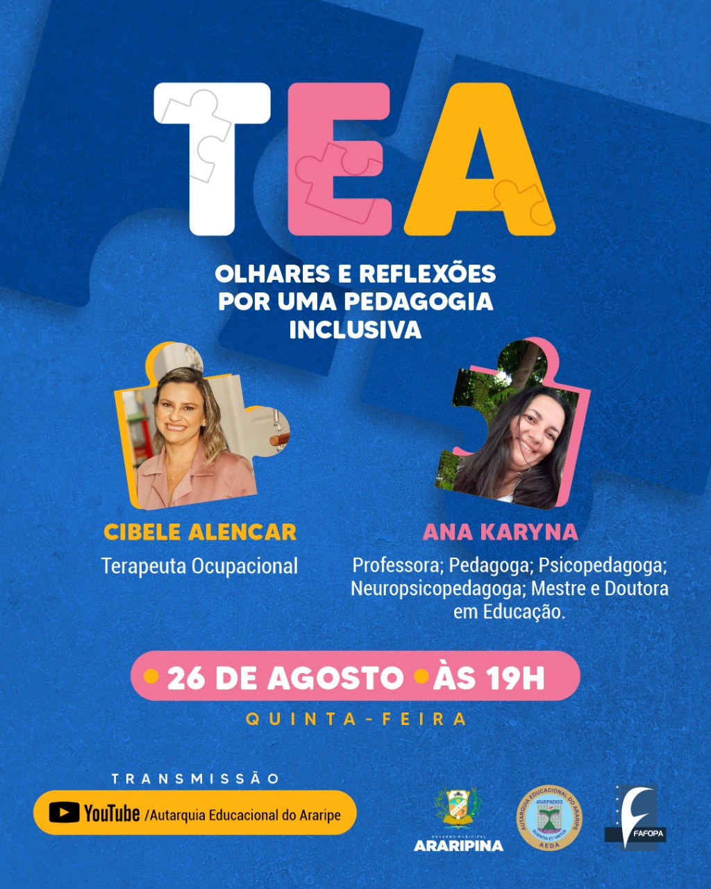 “TEA: Olhares e reflexões por uma pedagogia inclusiva” é o tema da palestra na Semana Nacional da Pessoa com Deficiência Intelectual e Múltipla