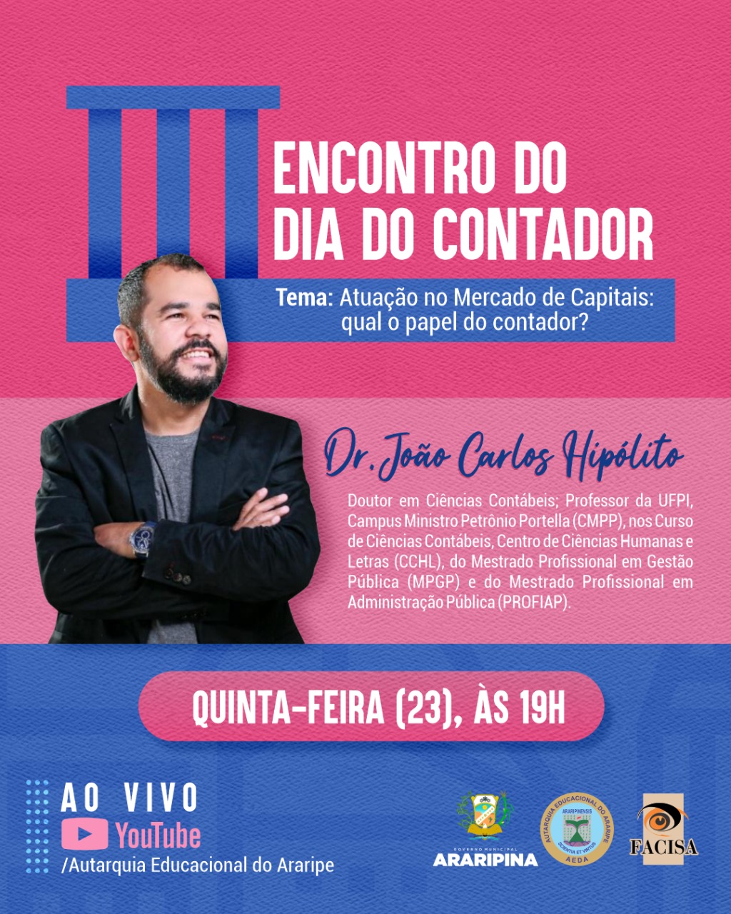 Curso de Ciências Contábeis da FACISA promoverá palestra em alusão ao dia do contador