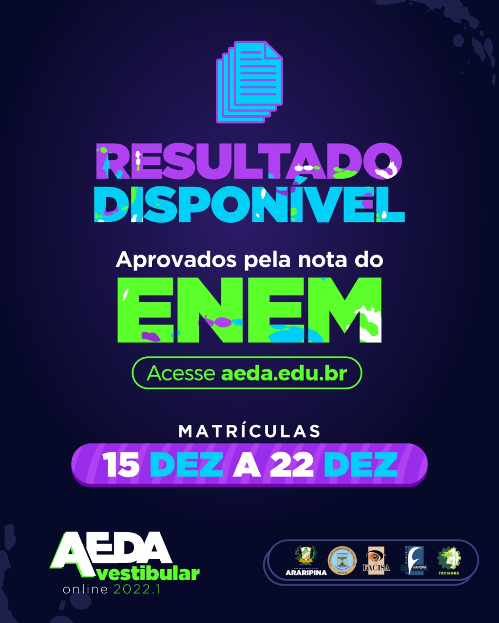 Lista dos aprovados pela nota do ENEM