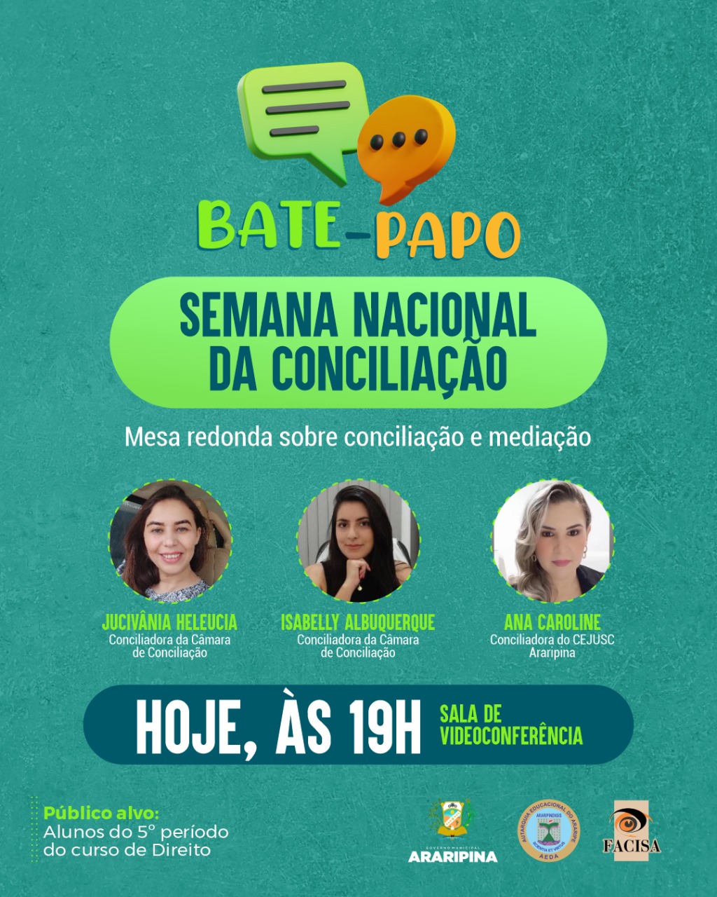Curso de Direito promoverá mesa redonda em alusão a Semana Nacional de Conciliação