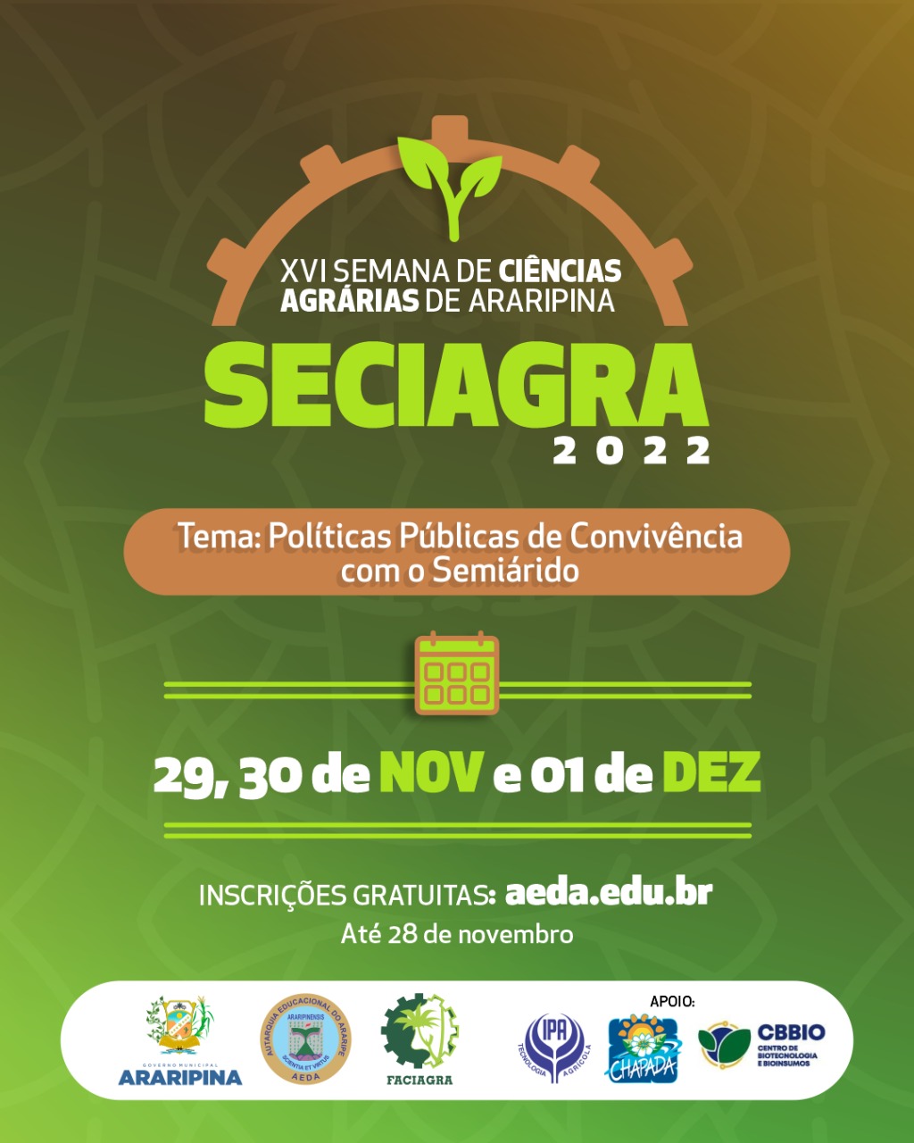 Confira o edital da XVI Semana de Ciências Agrárias de Araripina
